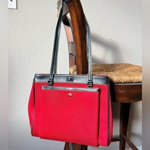 Etienne Aigner Red and Black Shoulder Bag
